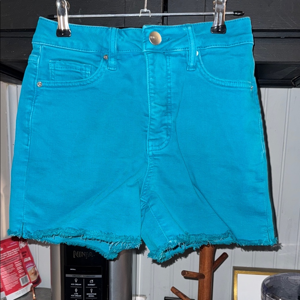 Blue High-Waisted Jean Shorts